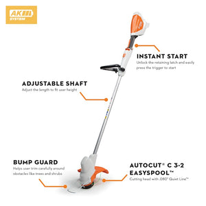 STIHL® FSA 57 w/ AK 20 11 in. 36 V Battery Trimmer Kit (Battery & Charger)