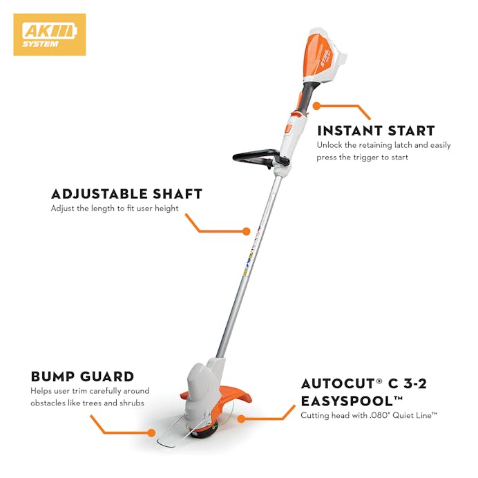STIHL® FSA 57 w/ AK 20 11 in. 36 V Battery Trimmer Kit (Battery & Charger)